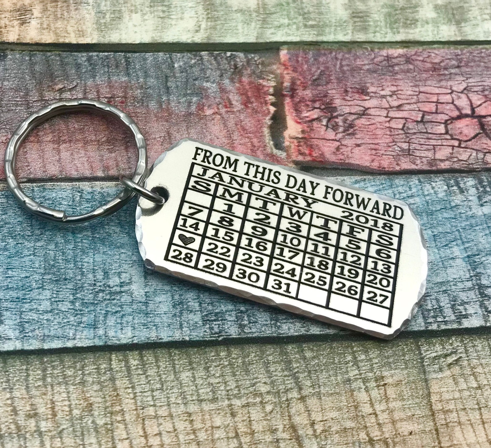 Sobriety Keychain Sober Date Calendar Gift Sobriety Gift Etsy