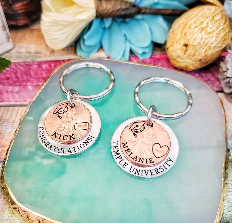 Class of 2024, Graduation gift, Penny Keychain, Engraved Graduate 2024 Penny, High School Grad Gift, College Grad Gift, Graduation Present image 4