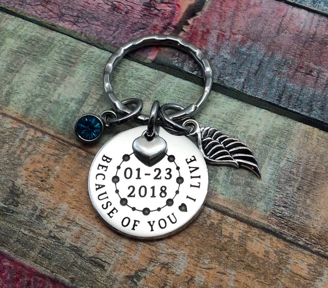 Organ Donor Keychain Living Donor Gift Cancer awareness Etsy