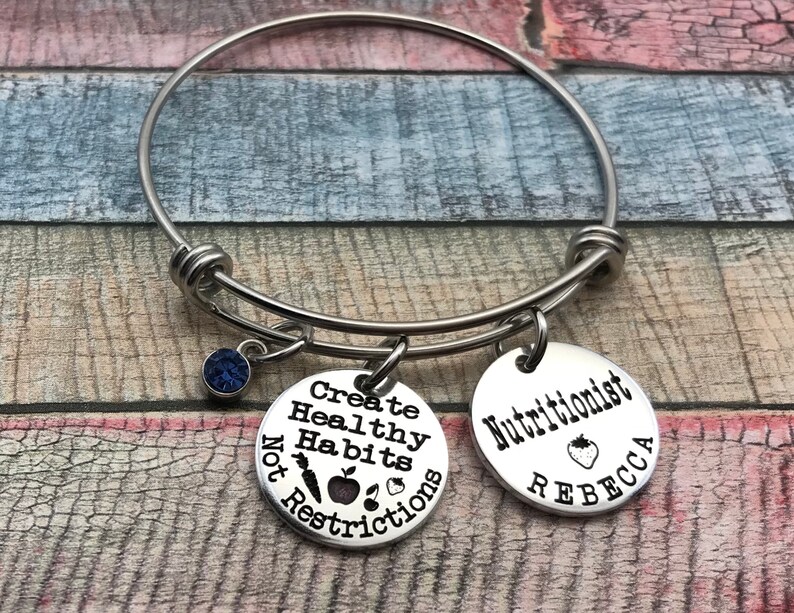 RDN staff gift Registered Dietitian Bracelet National RDN Day gift Dietitian jewelry Dietitian graduation gift Nutritionist Bracelet