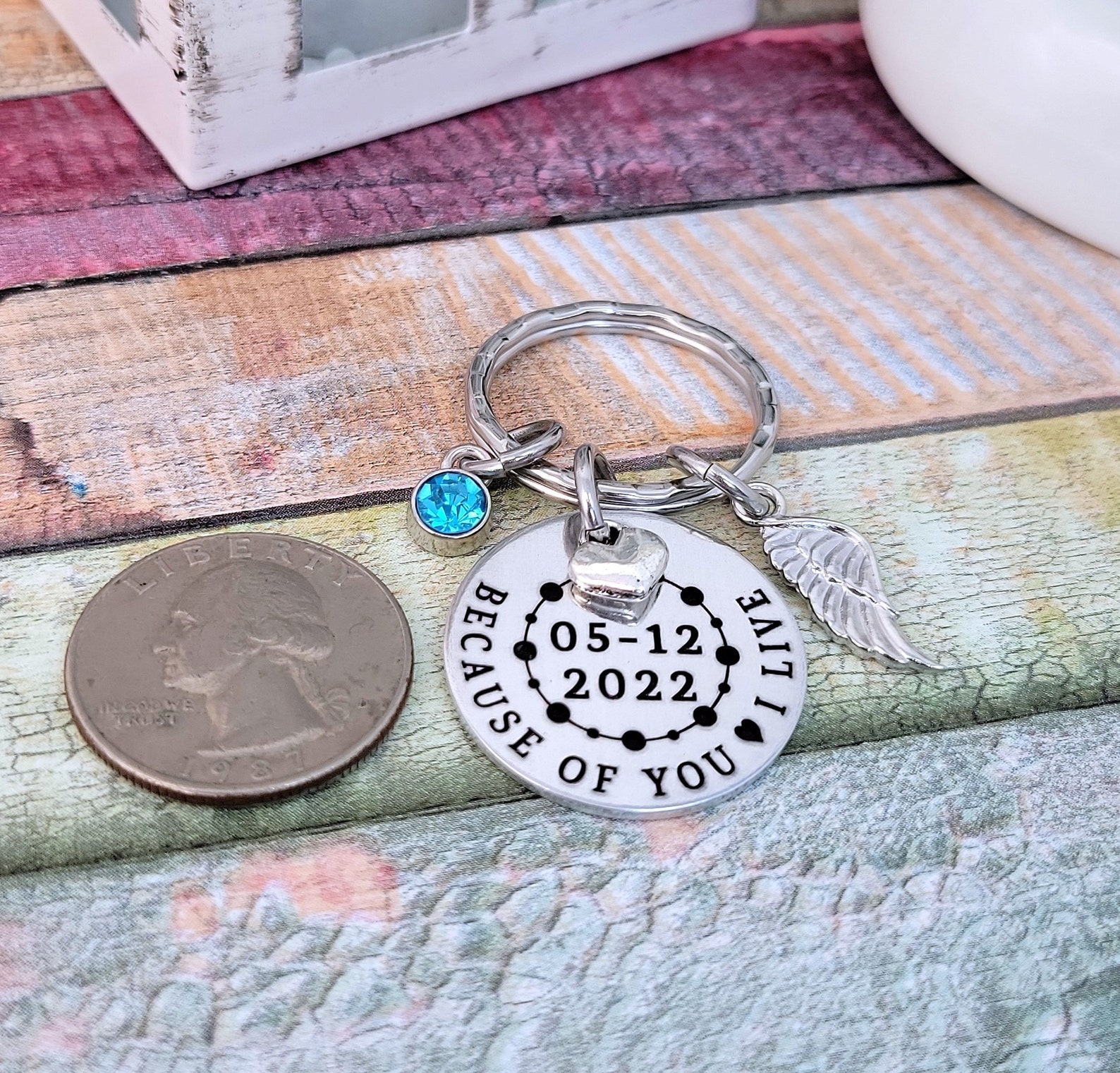 Organ Donor Keychain Living Donor Gift Cancer Awareness Etsy