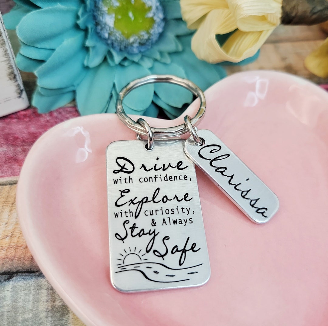 Drive With Confidence, Stay Safe Keychain for New Drivers personalized