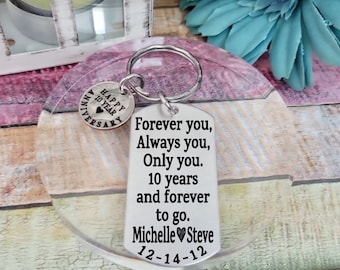 Anniversary Gift for men, , 10th Wedding anniversary, Year anniversary, Gift For Husband, 10 year wedding anniversary, custom key chain