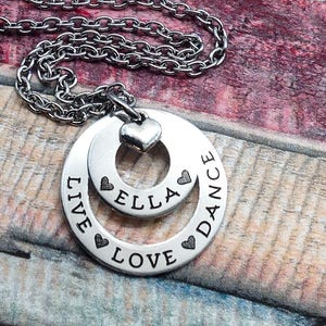 Dancer Gift, Dance recital gift, Live Love Dance Necklace, gift for dancer, gift for dance class girls, jewelry for dancers image 3