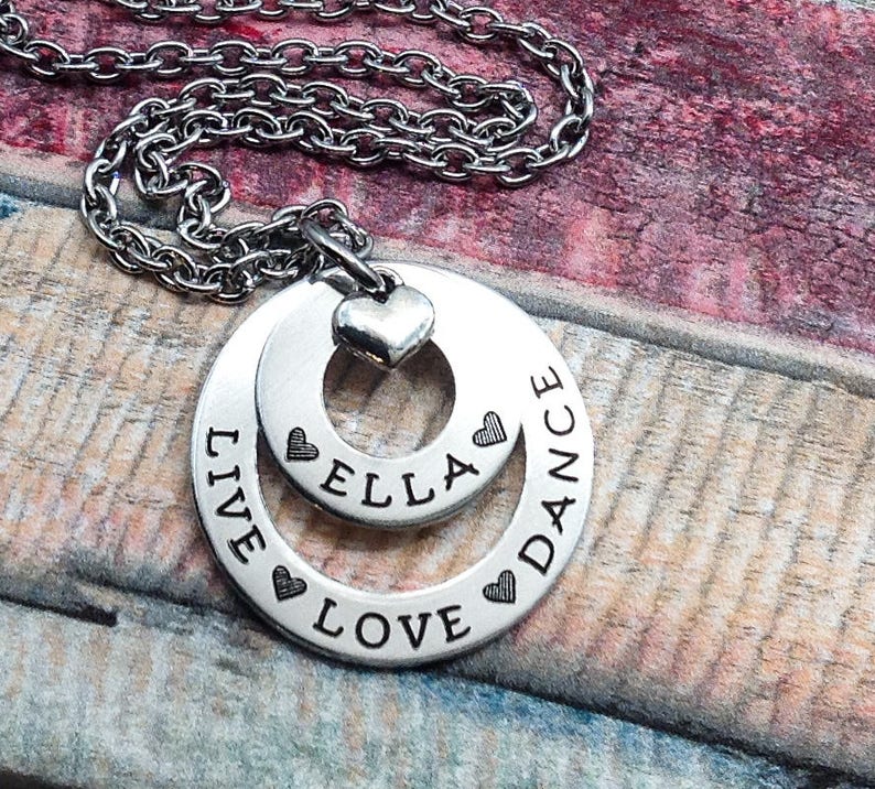 Dancer Gift, Dance recital gift, Live Love Dance Necklace, gift for dancer, gift for dance class girls, jewelry for dancers image 3