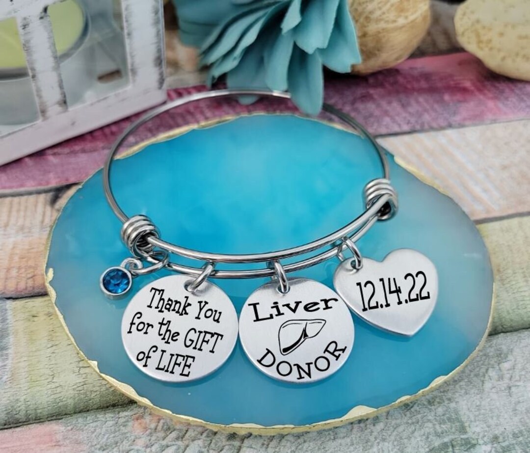 Liver Organ Donor Jewelry, Living Donor Gift, Thank You for the Gift of