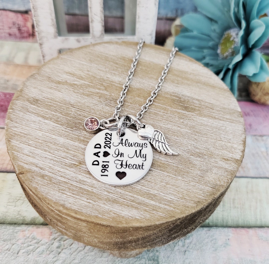 Memorial Jewelry, Loss of Father, Always in My Heart, Loss of Mom