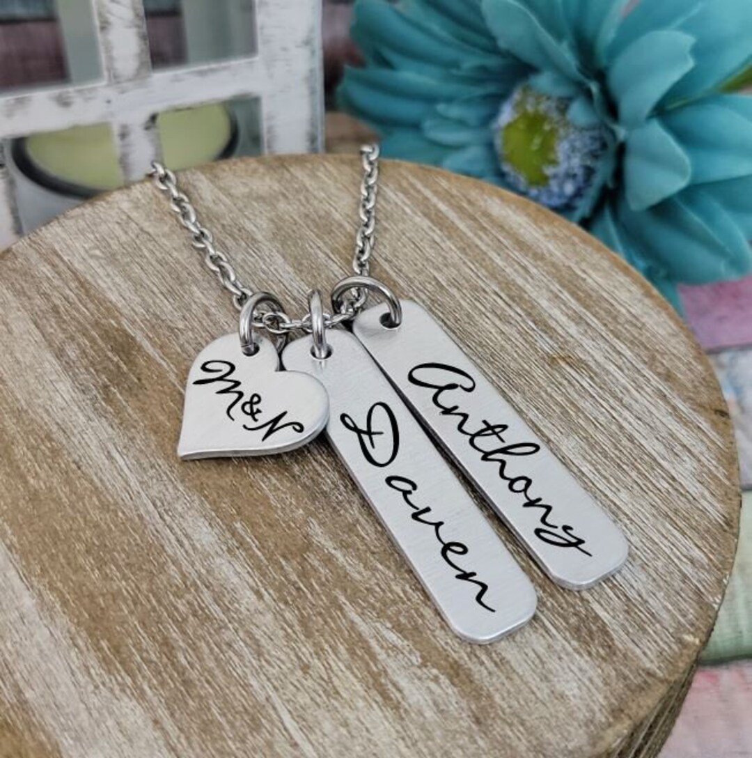 Personalized Family Necklace - Unique Mom Pendant With Initials and ...