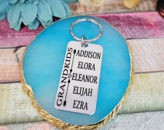 Grandkids Key Ring, Grandchildren Names Keychain, Gift for Grandma, Gift for Grandpa, Papa Gift, Nana Gift, Mawmaw gift, Gigi Gift, Gramps