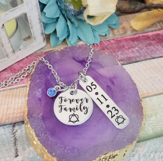 Forever Family Adoption Necklace, Gotcha Day gift, Adoptive Daughter, Adoptive parents, Adoption day gift, Adoption keepsake Jewelry
