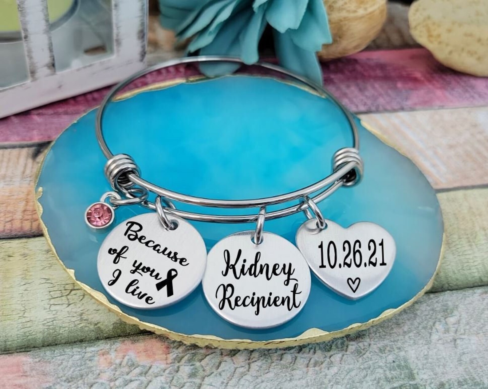 Because of You I Live Kidney Donor Jewelry Bone Marrow Etsy