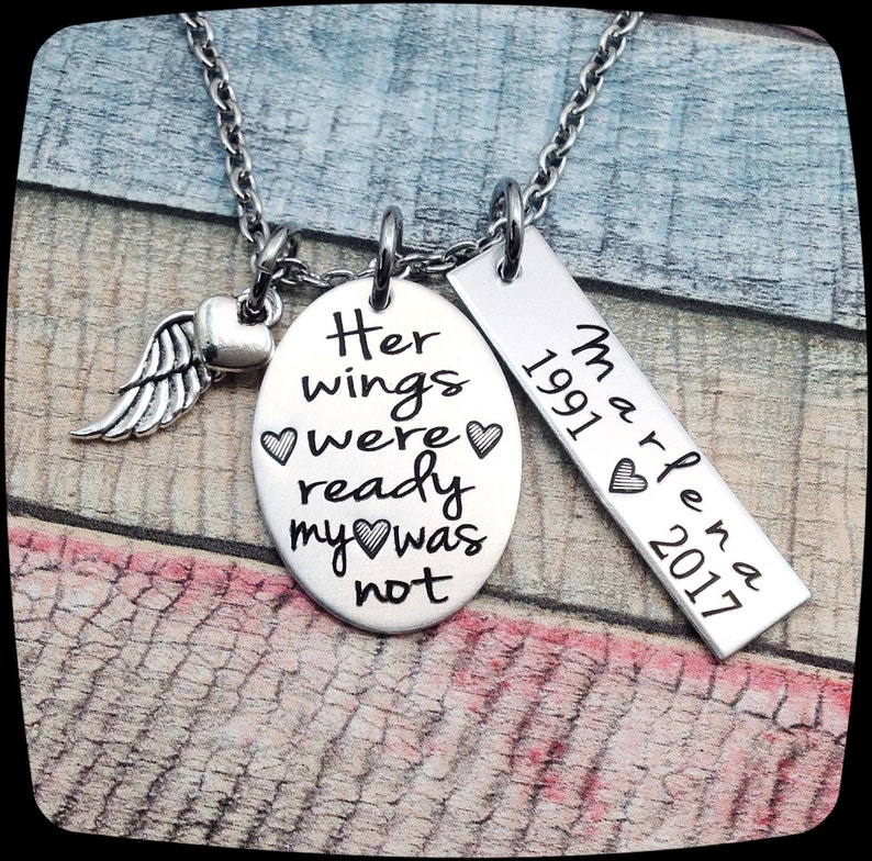 Keepsake Jewelry Memorial Necklace Engraved Necklace Etsy