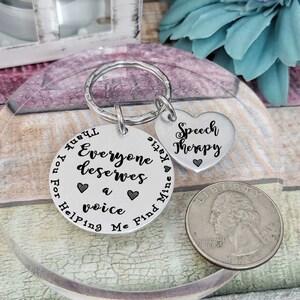 Speech Therapist Gift, Speech Therapy Graduation, Speech Language Pathology, Speech Rehab Key Ring, Language Therapy Gift, Thank You Gift image 2