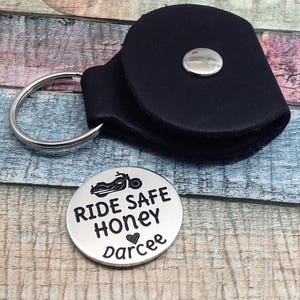 Ride Safe key ring, Biker Gift, Motorcycle Driver Key Ring, Motorcycle Gift, Motorcycle Keychain,  Motorcycle Gift, Dad Ride Safe, Biker key
