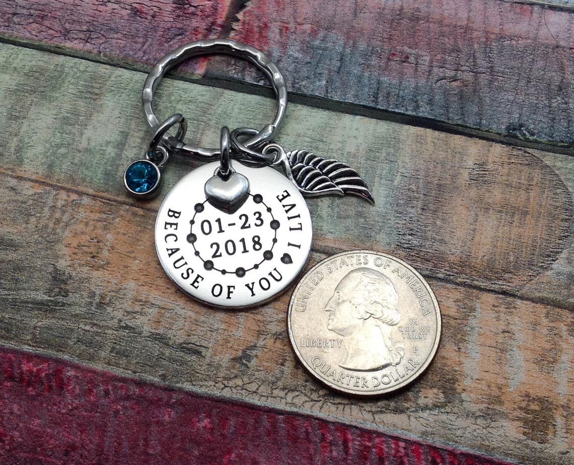 Organ Donor Keychain Living Donor Gift Cancer awareness Etsy