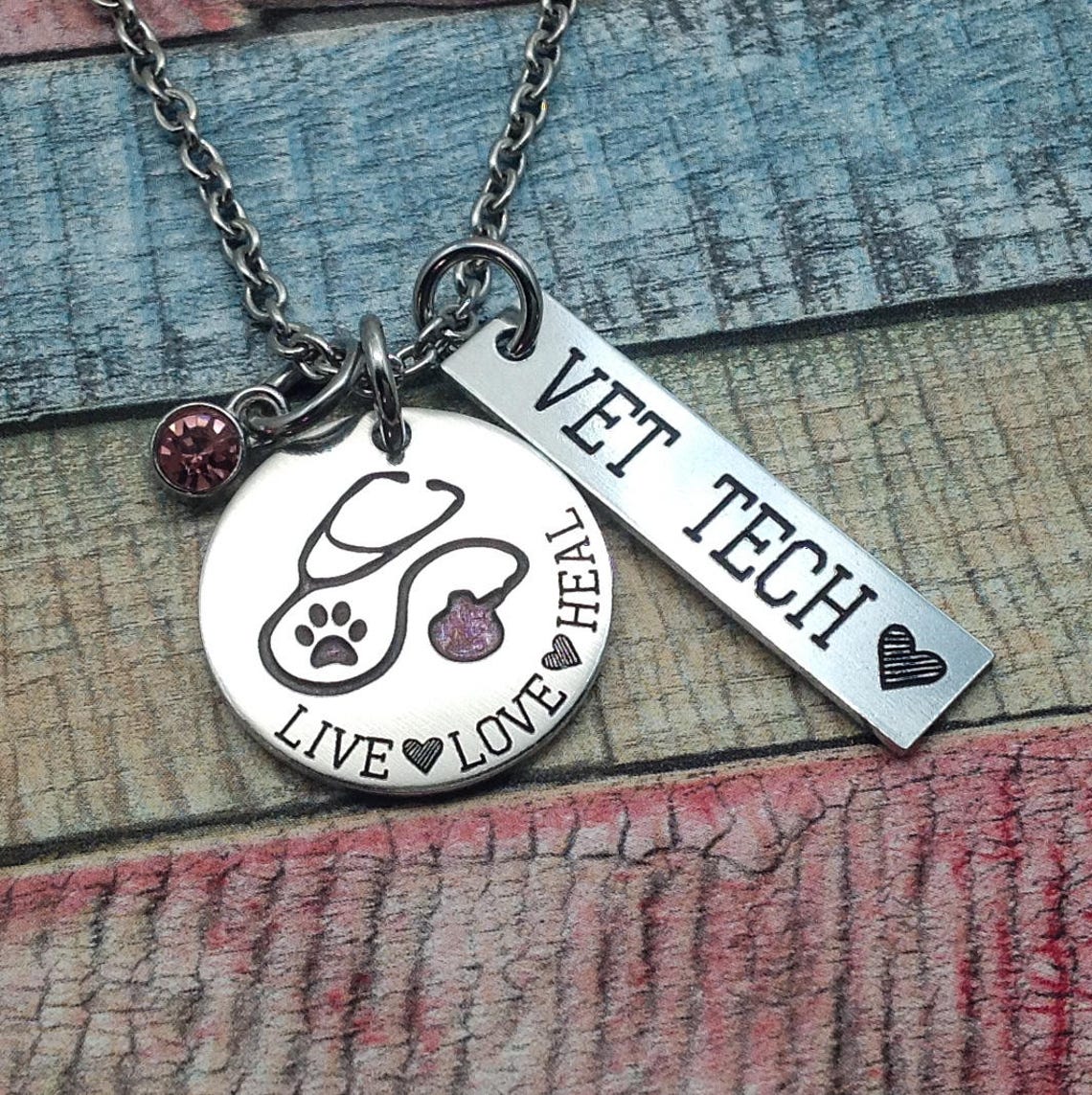 Vet Tech Jewelry Veterinarian Jewelry Personalized Necklace Etsy
