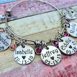 Christmas Gift Jewelry, Personalized Grandma Bracelet, Mothers Bracelet, Nana Gift, Mimi Gift, Grandma Gift, Mom Gift Personalized Bracelet