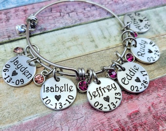 Christmas Gift Jewelry, Personalized Grandma Bracelet, Mothers Bracelet, Nana Gift, Mimi Gift, Grandma Gift, Mom Gift Personalized Bracelet