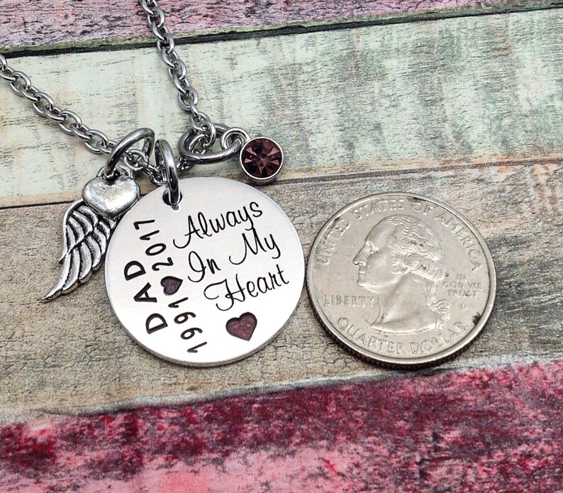 Memorial Jewelry Loss of Father Always in My Heart Loss of Etsy
