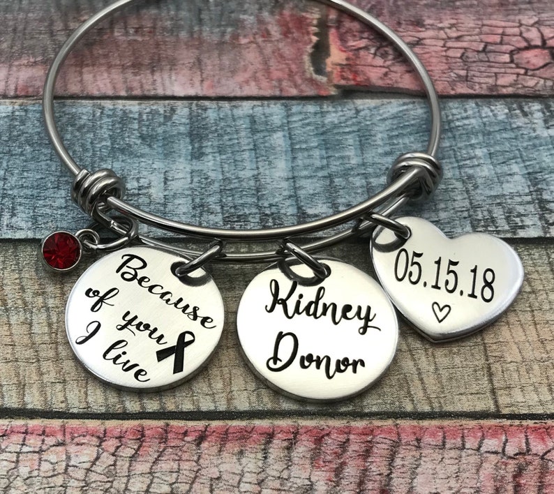 Because of You I Live Kidney Donor Jewelry Bone Marrow Etsy