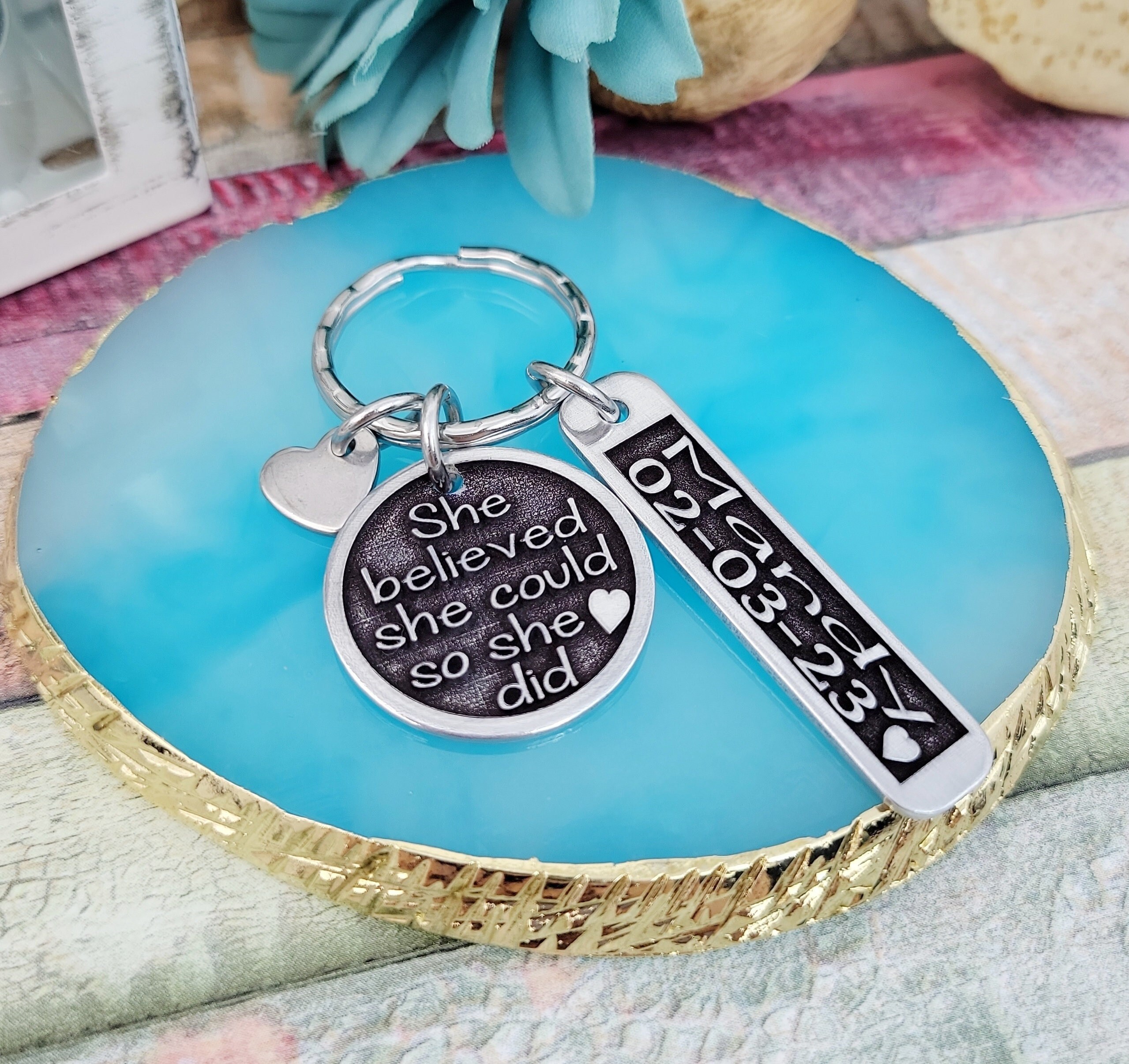 Sobriety Gift, She Believed Could, Addiction Recovery, Date, Jewelry, Alcoholics Narcotics Recovery
