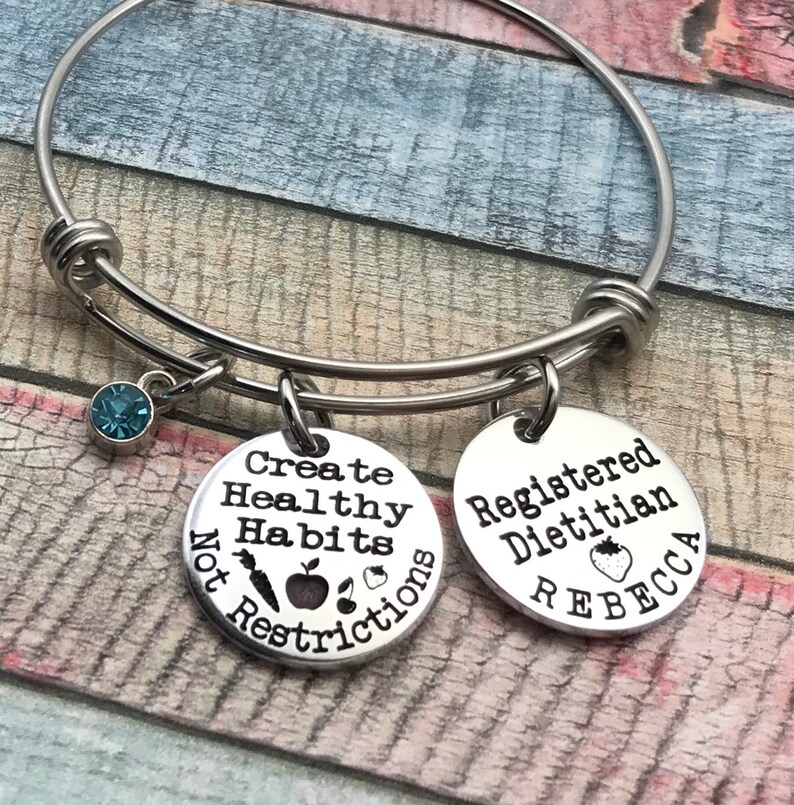 RDN staff gift Registered Dietitian Bracelet National RDN Day gift Dietitian jewelry Dietitian graduation gift Nutritionist Bracelet
