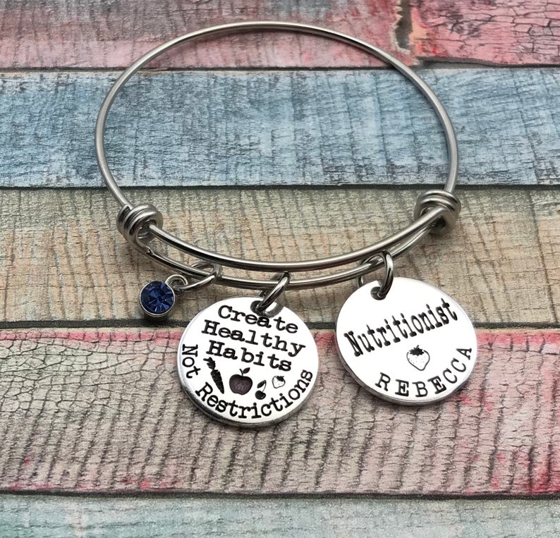 RDN staff gift Registered Dietitian Bracelet National RDN Day gift Dietitian jewelry Dietitian graduation gift Nutritionist Bracelet