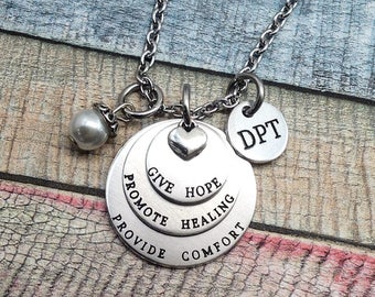 Physical Therapy, Therapist gift, DPT, PT, PTA, Physiotherapy,  Therapy Staff, Rehab Necklace, Therapist Gift, Therapist Grad