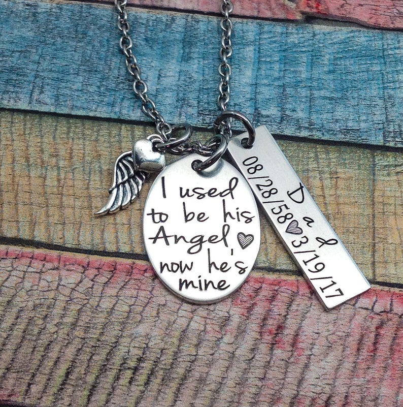 Memorial Necklace for Loss of Father Memorial Jewelry Etsy