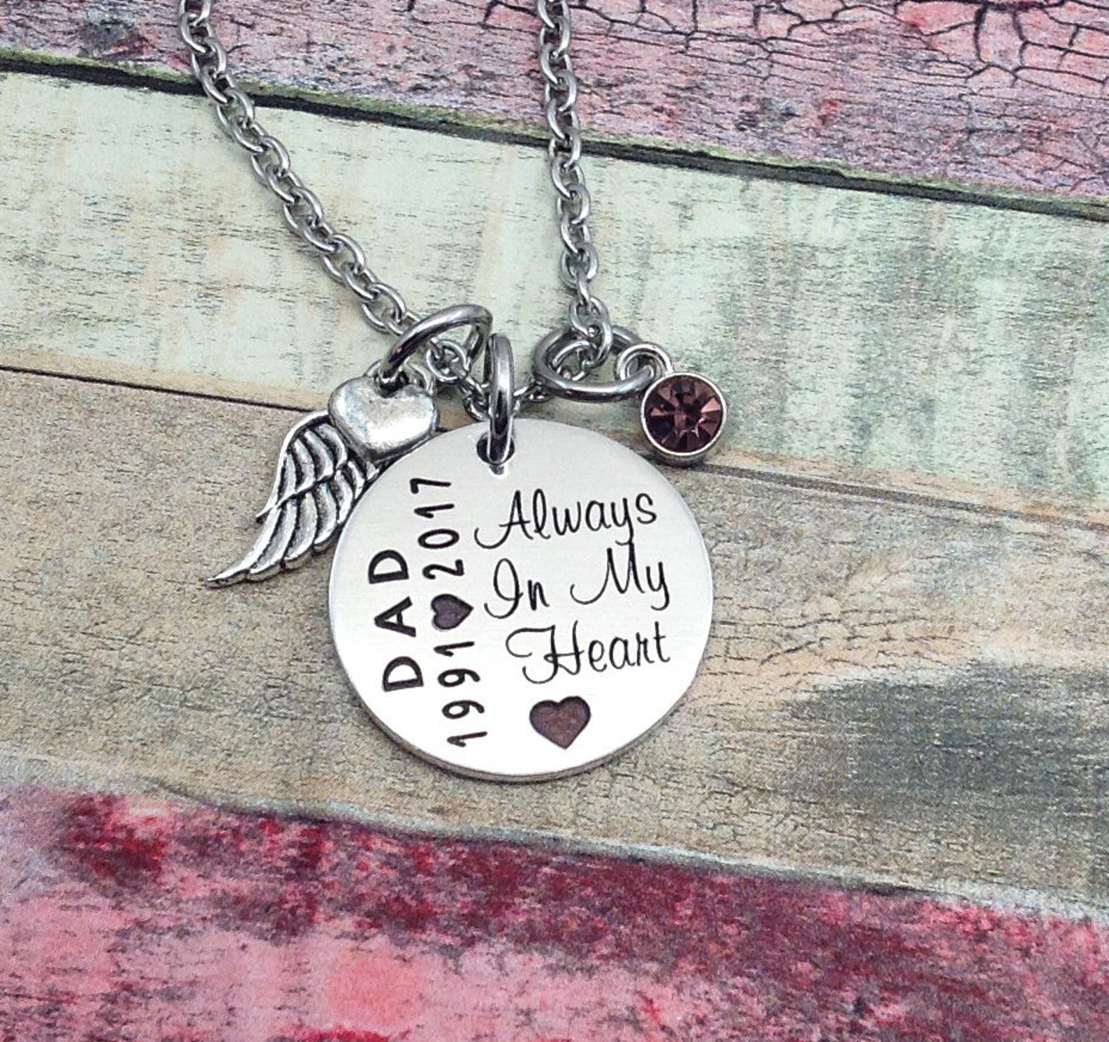 Memorial Jewelry Loss of Father Always in My Heart Loss of Etsy