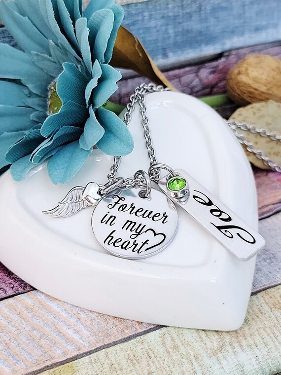 Forever in my heart, Sympathy Gift, Memorial Jewelry, Remembrance Necklace, Loss Of Husband, Loss of, In loving Memory, Memorial Necklace