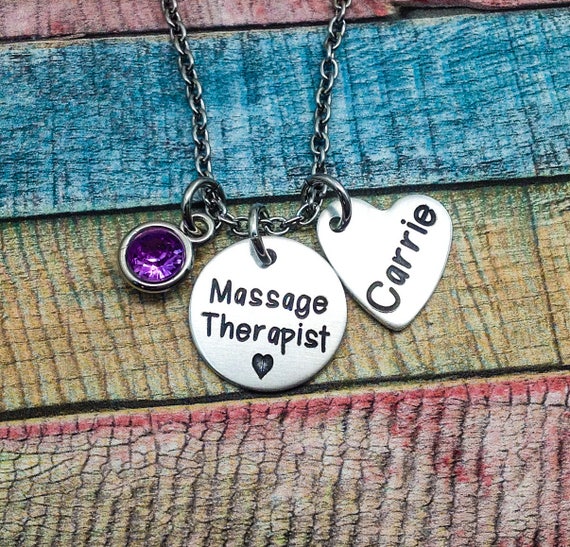 Items similar to Massage Therapy Jewelry, Massage Therapist Necklace