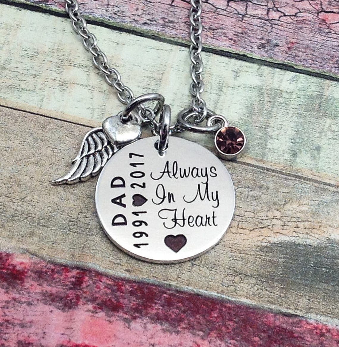 Memorial Jewelry Loss of Father Always in My Heart Loss of Etsy