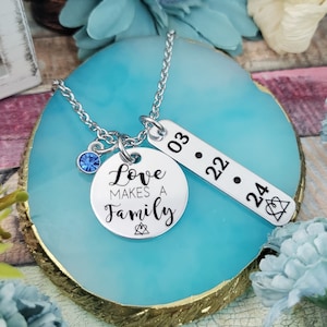 Family Adoption Necklace, Gotcha Day gift, Love Adoptive Daughter, Adoptive parents, Official Adoption day gift, Adoption keepsake Jewelry