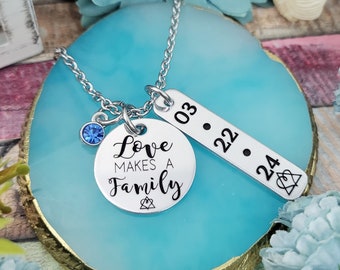 Family Adoption Necklace, Gotcha Day gift, Love Adoptive Daughter, Adoptive parents, Official Adoption day gift, Adoption keepsake Jewelry