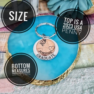 Class of 2024, Graduation gift, Penny Keychain, Engraved Graduate 2024 Penny, High School Grad Gift, College Grad Gift, Graduation Present image 9
