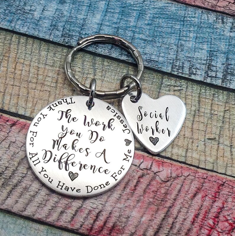 Social Worker Thank You Gift Counselor Key Ring Social | Etsy
