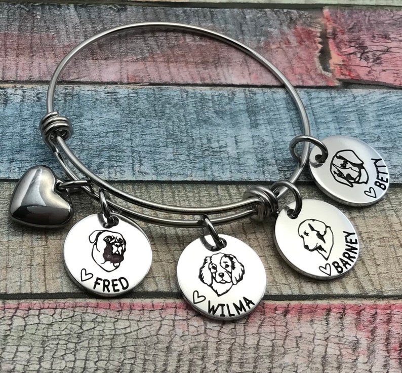 Dog Bracelet Personalized Dog Breed Jewelry Dog Mom Jewelry Etsy