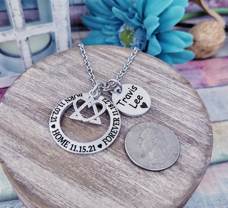 Adoption Jewelry, Born, Home, Forever, Adoptive Foster Parent, Adoption necklace, Adoption Gift, Adoption day, Personalized Mommy Necklace image 5