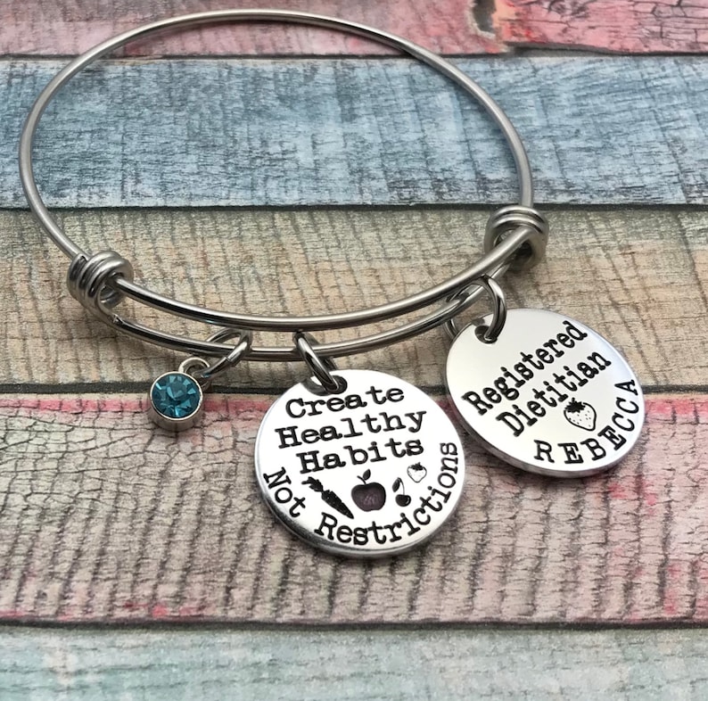 RDN staff gift Registered Dietitian Bracelet National RDN Day gift Dietitian jewelry Dietitian graduation gift Nutritionist Bracelet