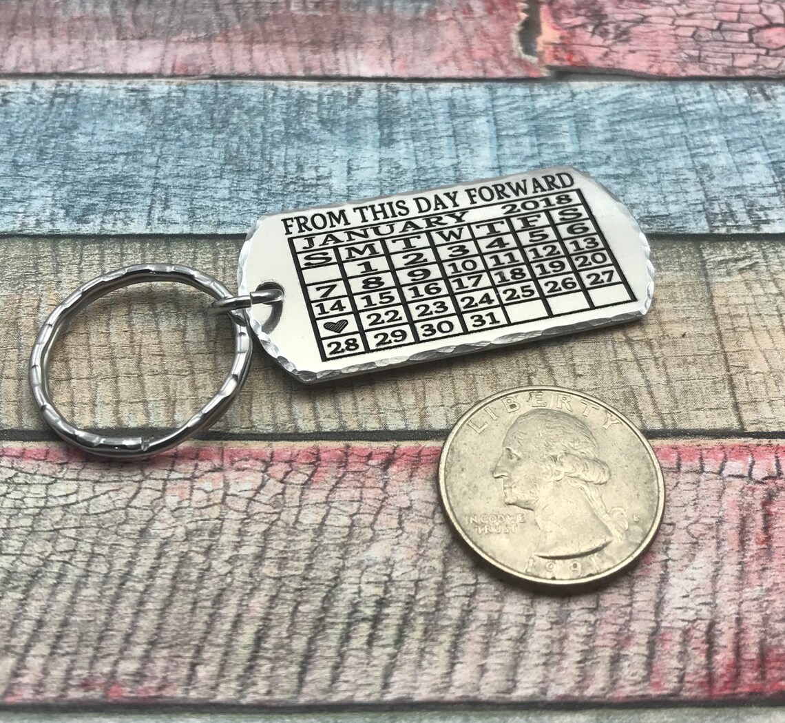 Sobriety Keychain Sober Date Calendar Gift Sobriety Gift Etsy
