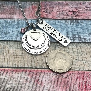 Adoption Gift, Blended Family Gift, Mommy Necklace, Adoption Jewelry, Step Daughter Gift, Adoptive Foster Parent Gift, ENGRAVED image 4