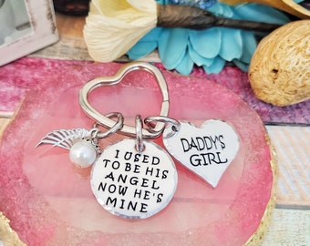 I used to be his Angel, Daddy's Girl Gift, Remembrance Gift Key Ring, Memorial Gift, Loss of Father, Sympathy Gift, Memorial keychain