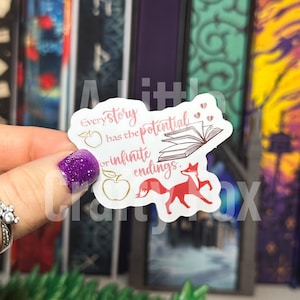 Infinite Endings Once Upon a Broken Heart Inspired Sticker |  Evangeline and Jacks Sticker | Bookish Sticker | Kindle Sticker