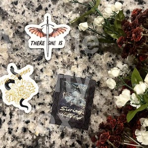 Oraya und Raihn Schlange und die Flügel der Nacht Inspiriert Sticker Pack mit 3 Aufklebern | Kronen von Nyaxia Bücherwurm Aufkleber | Kindle Aufkleber