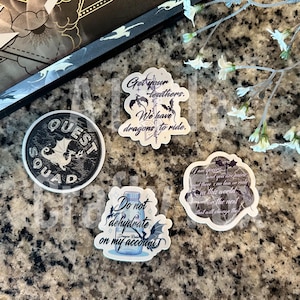 Onyx Storm Inspired Sticker Pack- Collection of 4 OFFICIALLY LICENSED Stickers | Bookish Kindle Stickers