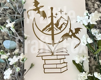Fantasy Book Dragon Vinyl Decal