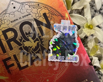 We Do Not Eat Our Allies Tairn Fourth Wing Iron Flame Inspired OFFICIALLY LICENSED Holographic Magnetic Bookmark