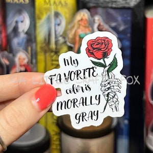 My Favorite Color Is Morally Gray Bookish Trope Sticker | Dark Romance Bookish Sticker | Kindle Sticker