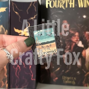 Poromiel Vintage Wood Block Stamp OFFICIALLY LICENSED Fourth Wing Stickers | Iton Flame Sticker | Bookish Stickers | Kindle Stickers
